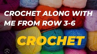 Crocheting a new blanket crochet along with me no stop normal speed crochet from row 3 to row 6 [upl. by Garges]