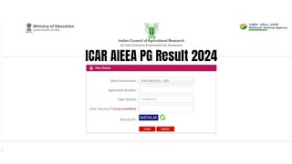 ICAR AIEEA PG Result 2024  Score Card Cut Off Merit List [upl. by Anatollo927]