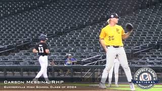 Carson Messina Prospect Video RHP Summerville High School Class of 2024 PGNational [upl. by Aribold]