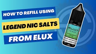 How To Fill Your Device With ELUX Legend Nic Salts [upl. by Elleirb]