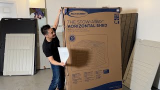 UNBOXING Suncast 70 cu ft Horizontal Storage Shed [upl. by Jeane600]