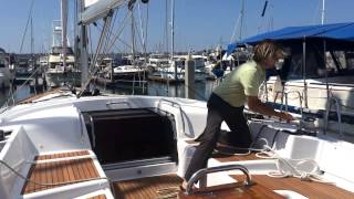 Operating the electric furling mainsail on the Jeanneau 57 [upl. by Adnirod]