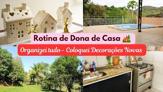 Rotina de dona de casa 🏕  Decorei minhas mesinhas novas com a Temu  Decorações novas da Shopee 🩷 [upl. by Aihsemak198]