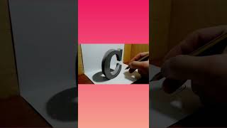 Drawing of 3d letter C 3d subscribe art drawing viralshort artandcraft [upl. by Inobe]