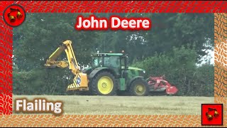 John Deere 6R Flailing Vegetation Clearing [upl. by Asseral712]