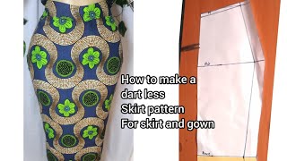 How to make a dart less skirt pattern patternmaking dartless [upl. by Enylodnewg538]