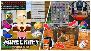 COMES ALIVE y FURNICRAFT ADDON para MINECRAFT PE 120  COMES ALIVE MOD para MINECRAFT BEDROCK 120 [upl. by Adnauqal]