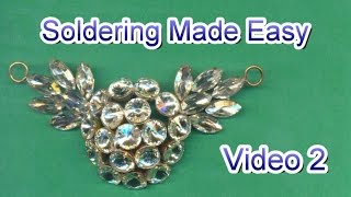 How to Solder Jewelry Video 2  Dapped Rhinestone Pendant [upl. by Einohtna166]