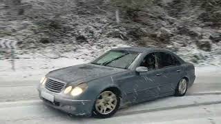 Mercedes w211 drift in the snow [upl. by Sikleb482]