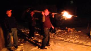 Winter Solstice 2013 Flaming Atlatl Throw [upl. by Nomrah]