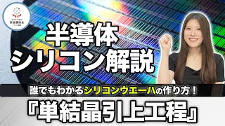 【半導体・シリコン解説】シリコンウエーハの作り方：前半『単結晶引上工程』についてわかりやすく解説！ 新金属協会シリコン部会 [upl. by Keligot798]