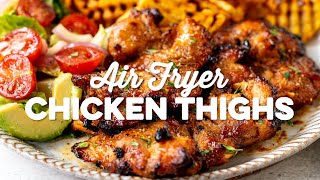 Air Fryer Chicken Thighs Quick amp Easy  Supergolden Bakes [upl. by Ynnej]