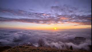 Sunset Above the Clouds Sky Timelapse Nature HD Scene Video Background Loop [upl. by Adnahsor]