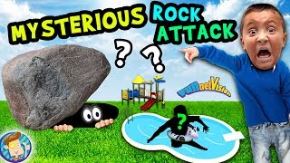 MYSTERIOUS ROCK in BACKYARD FUNnel Family Vlog [upl. by Einnov]