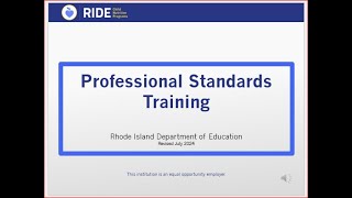 Professional Standards Training [upl. by Yelich]