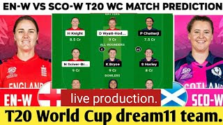 ENW Vs SCOW Dream11 Team PredictionSCOW Vs ENW Live [upl. by Norab80]