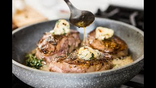 The Best Filet Mignon with Garlic Rosemary Butter [upl. by Nrehtac96]