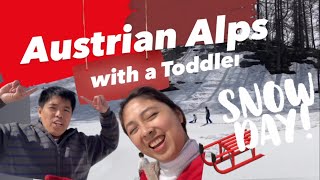 Austrian Alps with a Toddler  Snow Day at Alpendorf [upl. by Rosenberger]