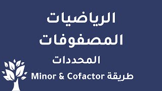 Arabic Math  Matrices  Determinants Minor amp Cofactor Method [upl. by Brittani628]