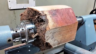 Wood turning  A Chunk of Yew no mid roll ads [upl. by Peatroy]