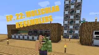 Minecraft Sky Bees 2  Episode 22  MOLECULAR ASSEMBLERS Modded Questing Skyblock [upl. by Eatnad]