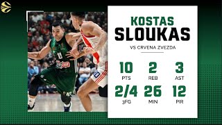 Crvena Zvezda  Panathinaikos 7781  Kostas Sloukas 10 Points  12 PIR [upl. by Garratt]