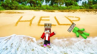 JJ and Mikey Survive on a Desert Island in Real Life  Minecraft Maizen [upl. by Lienaj376]