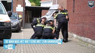 Man verzet zich bij aanhouding in Weert [upl. by Ynohtnad]