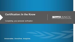 ANCC Certification Completing Your Personal Verification [upl. by Joanie]