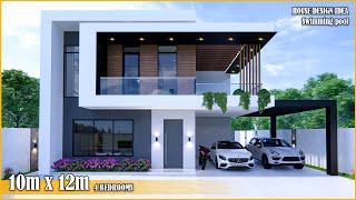 Modern House Design  10m x 12m with swimming pool  4 Bedrooms [upl. by Neurath]