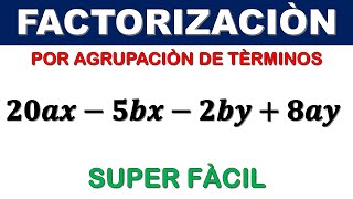 Factor común por agrupación de términos  segundo caso de factorización [upl. by Arakal]