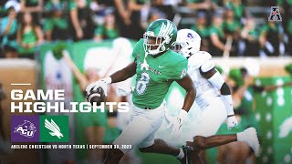 Game Highlights North Texas 45 Abilene Christian 31 Football September 30 2023 [upl. by Kerrison]