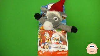 Kinder Surprise Eggs New Santa Claus Plush Reindeer Christmas Mix Toys Opening Unwrapping [upl. by Nylde]