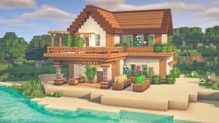 Minecraft  How to Build a Beach House  Aesthetic [upl. by Adian790]