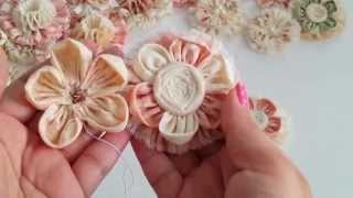 DIY How to Kanzashi flower [upl. by Orenid909]