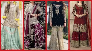 Beautiful stylish fancy party wear gharara suit designs collection [upl. by Saint]