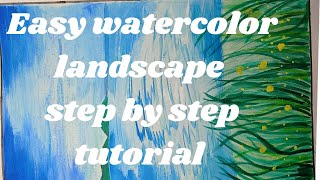 Easy watercolor landscape step by step tutorial ✨❤️ [upl. by Erde]