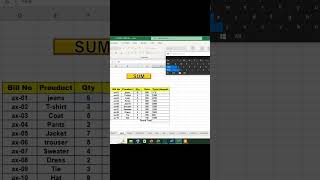 Microsoft Excel function Sum excel msofficeword microsoftwordtutorial [upl. by Shien]