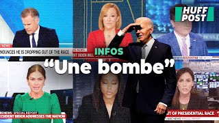 Comment les télés américaines ont annoncé en direct le retrait de Joe Biden de lélection 2024 [upl. by Monica]