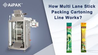 How multi lane stick packing machine works then packed by the cartoning machine [upl. by Ainnek71]