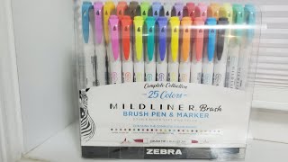 Zebra Mildliner brush markers review [upl. by Broddie]