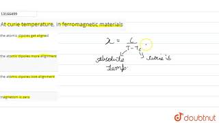 At curie temperature in ferromagnetic materials [upl. by Arratoon]