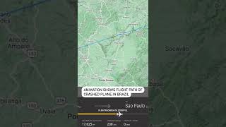 Animation shows flight path of crashed plane in Brazil [upl. by Smaj257]