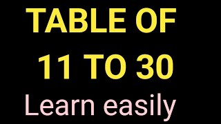 11 to 30 tablesMultiplication of 11 to 30Tables of 11 to 30 [upl. by Jennie]