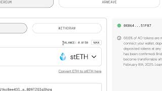 How to Deposit stETH for AO June 19th 2024 [upl. by Tiras371]