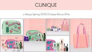 Clinique x Macys Spring 2024 Clinique Bonus Gifts [upl. by Nodnart403]