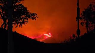 Intense Footage MountainFire Turns Santa Paula Horizon Bright Orange [upl. by Nirac]