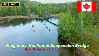 New Brunswick Shogomoc Walking Bridge Drone 4K [upl. by Gilletta]