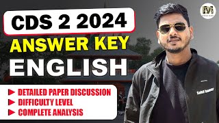 CDS 2 2024 Answer Key amp Exam Analysis  CDS 2 2024 English Answer Key [upl. by Granese]