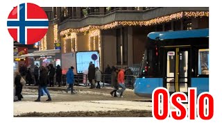 Trikken i Oslo The Oslo tram Video 21 12 2023 5 07 07 PM [upl. by Kus]